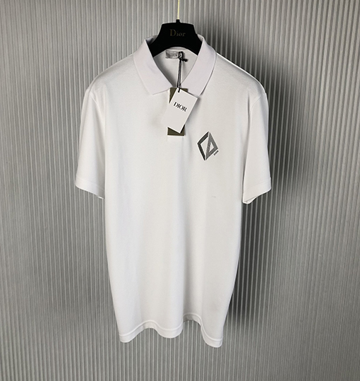 ディオール  半袖Tシャツ CD Diamond パターンの襟付き半袖POLOシャツ