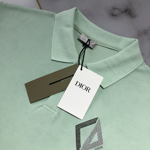 ディオール  半袖Tシャツ CD Diamond パターンの襟付き半袖POLOシャツ