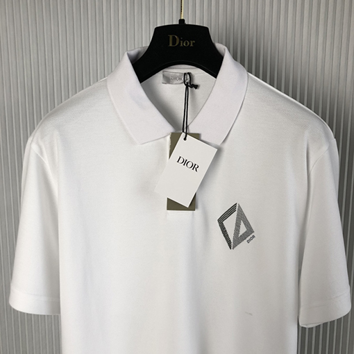 ディオール  半袖Tシャツ CD Diamond パターンの襟付き半袖POLOシャツ