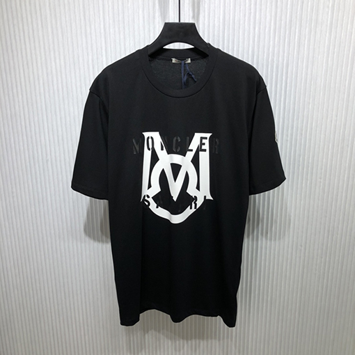 モンクレール 半袖Tシャツ スーパーコピー ラウンドネックロゴ印刷の半袖Tシャツ
