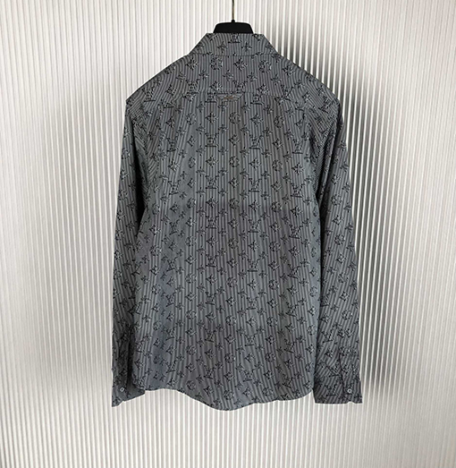 ヴィトンシャツ スーパーコピー   Louis Vuitton ロゴプリント入り長袖シャツ