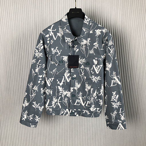 ヴィトン デニムジャケットコピー  葉のパターンが施された Gジャン