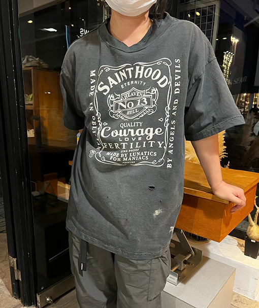 セント マイケル  SAINT MICHAEL X  NEIGHBORHOOD  ウォッシュショートスリーブTシャツ