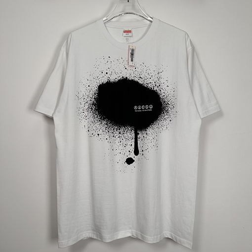 シュプリーム 半袖Tシャツ   SUPREME X UNDERCOVER コラボ タグTシャツ  スローガンプリントのショートスリーブTシャツ