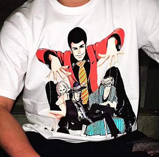 シュプリーム 半袖Tシャツ SUPREME X UNDERCOVER Lupin Tee ルパン三世漫画人物プリントのショートスリーブTシャツ