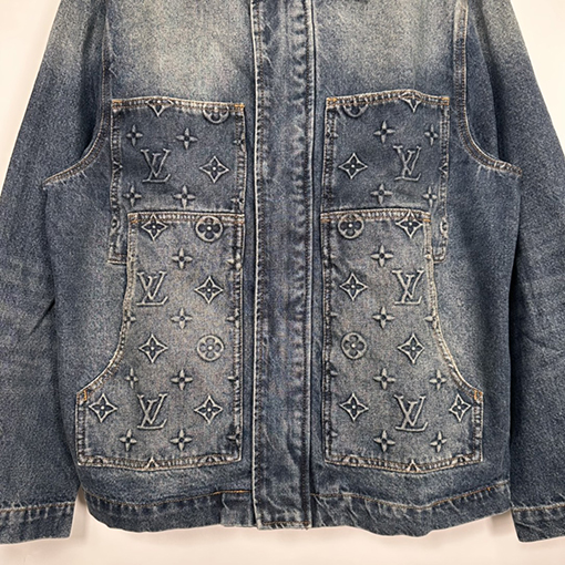 ヴィトン  FW23 ロゴプレスパターンのデニムジャケット デニムコート