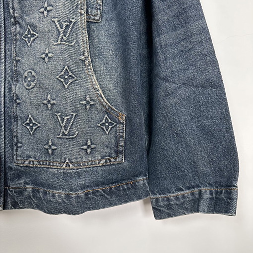 ヴィトン  FW23 ロゴプレスパターンのデニムジャケット デニムコート
