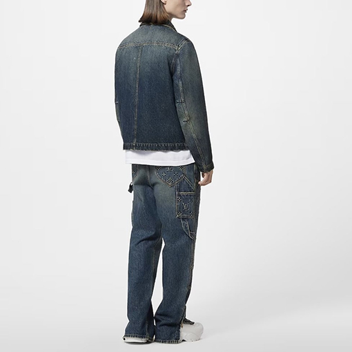 ヴィトン  FW23 ロゴプレスパターンのデニムジャケット デニムコート