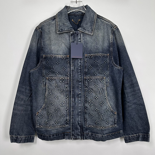 ヴィトン  FW23 ロゴプレスパターンのデニムジャケット デニムコート
