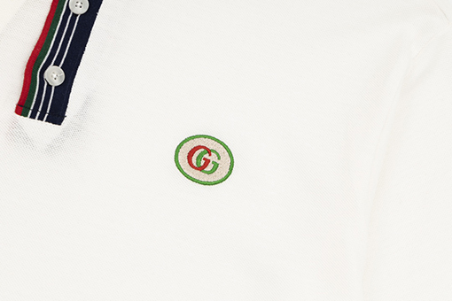 グッチ 半袖Tシャツ コピー GUCCI  ストライプカラーの双Gワンポイントポロシャツ