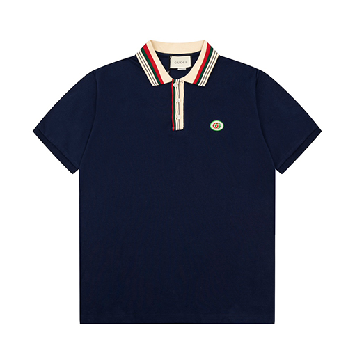 グッチ 半袖Tシャツ コピー GUCCI  ストライプカラーの双Gワンポイントポロシャツ