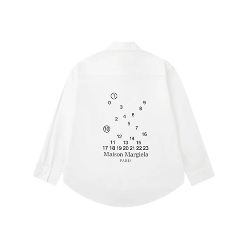 コピー MM6 ポケットロゴ四角ステッチ刺繍プリントシャツ