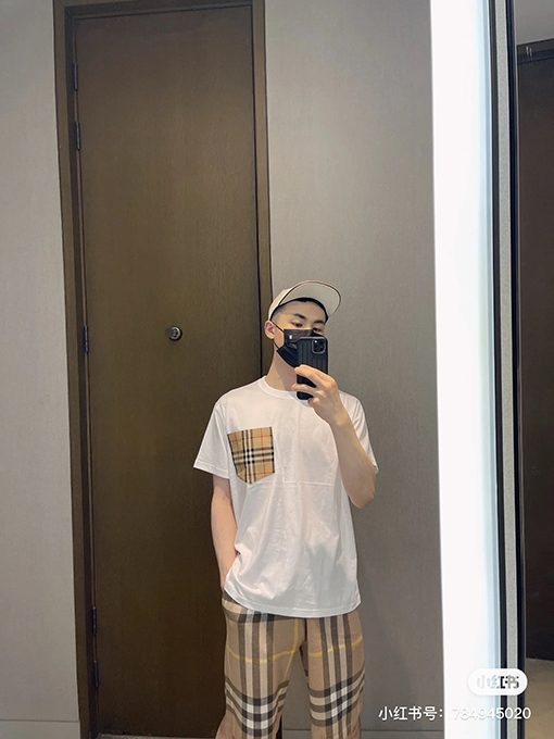 バーバリー半袖Tシャス ーパーコピー BURBERRY チェック柄ポケットTシャツ