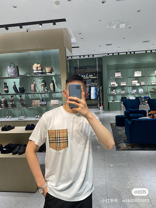 バーバリー半袖Tシャス ーパーコピー BURBERRY チェック柄ポケットTシャツ
