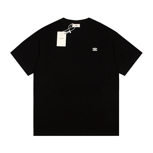 セリーヌ ロゴ 半袖Tシャツ CELINE クラシックロゴ 刺繍ショートスリーブTシャツ