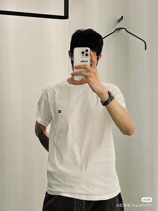 セリーヌ ロゴ 半袖Tシャツ CELINE クラシックロゴ 刺繍ショートスリーブTシャツ