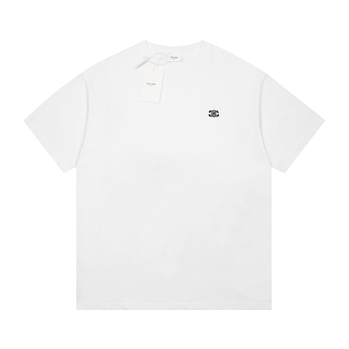 セリーヌ ロゴ 半袖Tシャツ CELINE クラシックロゴ 刺繍ショートスリーブTシャツ