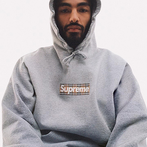 シュプリーム x バーバリー パーカー コラボ SUPREME × BURBERRY BOX LOGO フードパーカー