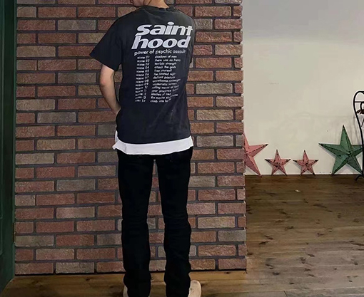 セント マイケル 半袖Tシャツ スーパーコピー SAINT MICHAEL X NEIGHBORHOOD スカルバイクティー