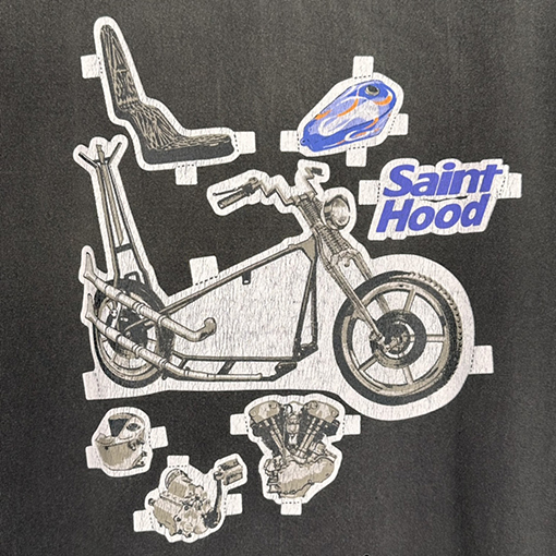 セント マイケル 半袖Tシャツ スーパーコピー SAINT MICHAEL X NEIGHBORHOOD スカルバイクティー