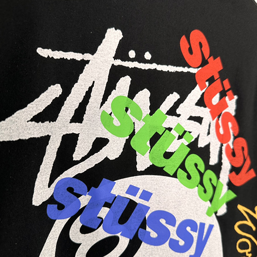 ステューシー 半袖Tシャツ スーパーコピー 夏日系列 グラフィティ ブラック8 ロゴ文字プリントショートスリーブTシャツ