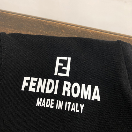 フェンディ 半袖Tシャツ スーパーコピー FENDI ROMA ロゴ メンズファッション通販 2色