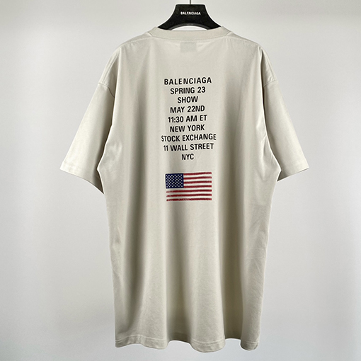 バレンシアガ 半袖Tシャツ スーパーコピー ニューヨーク証券取引所ランウェイ限定ワイドフィット男女共通アイテム