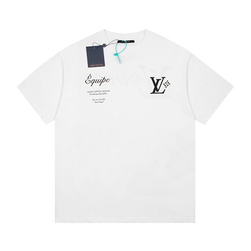 ヴィトン ロゴ入り半袖Tシャツ、滑らかなプリントと肌触りの良いコットン生地