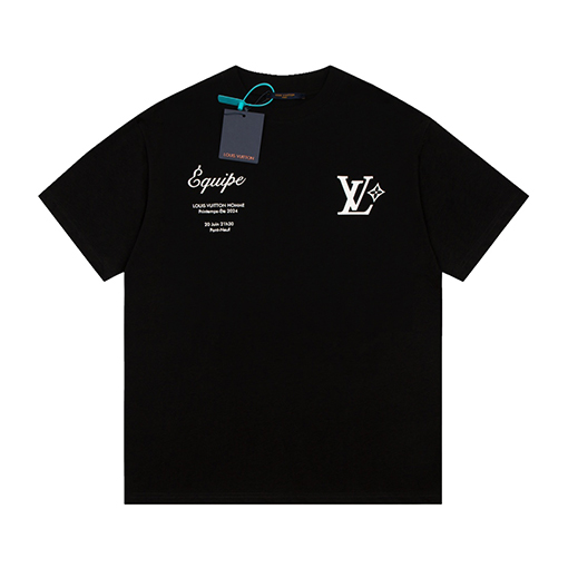 ヴィトン ロゴ入り半袖Tシャツ、滑らかなプリントと肌触りの良いコットン生地