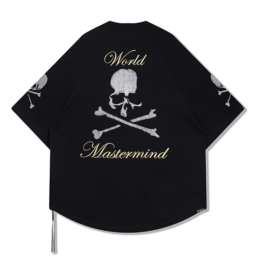 マスターマインド半袖Tシャツコピー ゴールドシルバースカルプリントTシャツ
