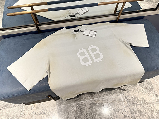 バレンシアガ半袖Tシャツ BALENCIAGA 手描きのダブルBショートスリーブTシャ