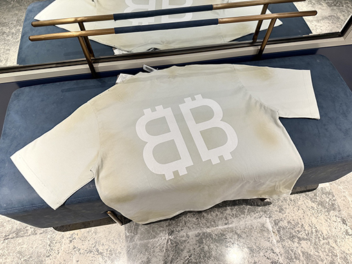 バレンシアガ半袖Tシャツ BALENCIAGA 手描きのダブルBショートスリーブTシャ