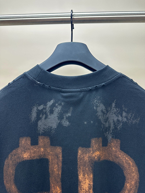 バレンシアガ半袖Tシャツ BALENCIAGA 手描きのダブルBショートスリーブTシャ