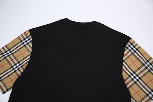 バーバリー半袖Tシャツスーパーコピー BURBERRY クラシックな袖のパッチワークチェック柄半袖
