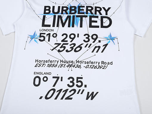バーバリー半袖Tシャツコピー BURBERRY 星座プリントのコットンワイドシルエット半袖Tシャツ