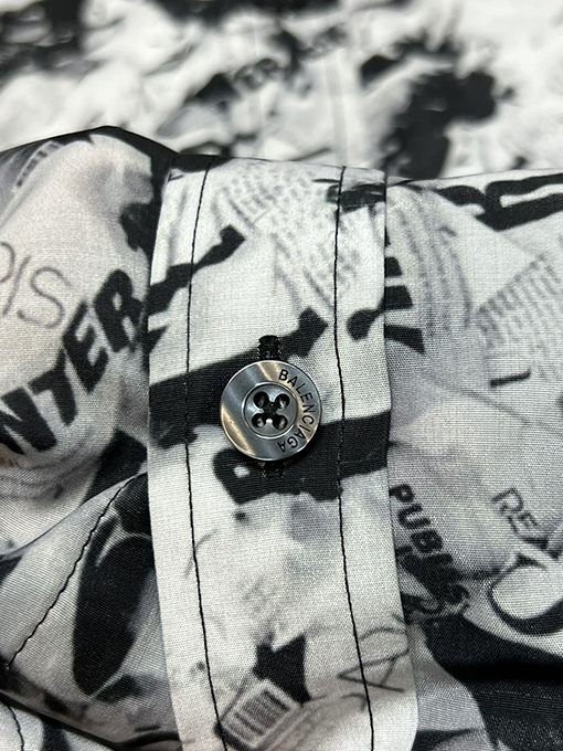 バレンシアガシャツ スーパーコピー BALENCIAGA 新聞プリント半袖シャツ