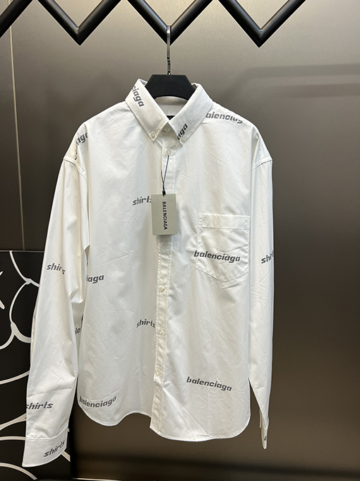 バレンシアガ シャツ コピー balenciaga  shirts プリント柄の長袖シャツ