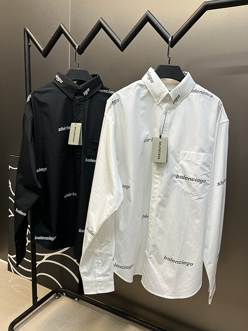 バレンシアガ シャツ コピー balenciaga  shirts プリント柄の長袖シャツ