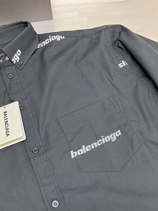 バレンシアガ シャツ コピー balenciaga  shirts プリント柄の長袖シャツ