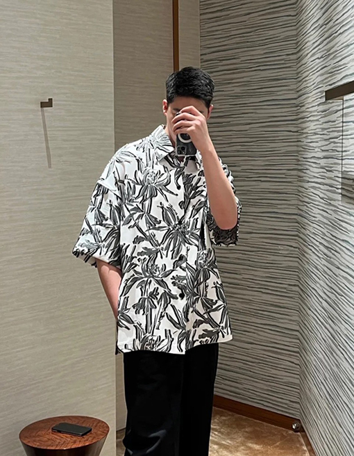 ヴィトン シャツ スーパーコピー Louis Vuitton フラワーレーヨンシャツ