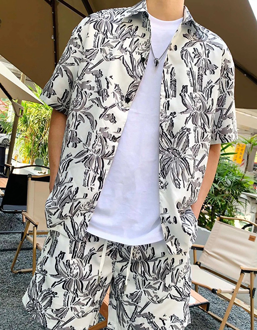 ヴィトン シャツ スーパーコピー Louis Vuitton フラワーレーヨンシャツ
