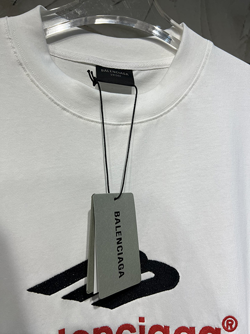 バレンシアガ 長袖  シャツ  BALENCIAGA ロゴ文字刺繍の長袖、色による定染生地、全新Mロゴ刺繍を使用
