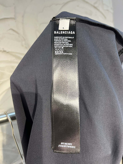 バレンシアガ 長袖  シャツ  BALENCIAGA ロゴ文字刺繍の長袖、色による定染生地、全新Mロゴ刺繍を使用