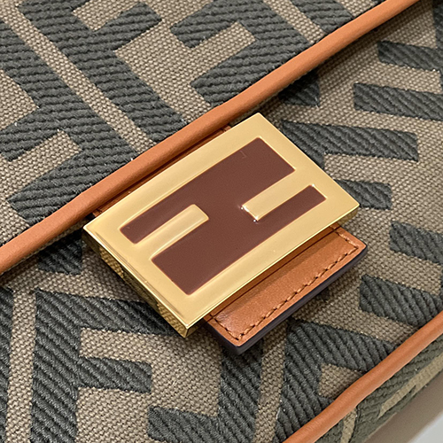 フェンディ ウォッシュデニム刺繍ダブルFシグネチャーヴィンテージショルダーバッグ