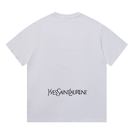 サンローラン 半袖Tシャツ スーパーコピー 胸元にあしらわれたクラシックなYSL文字の半袖