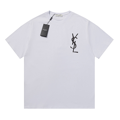 サンローラン 半袖Tシャツ スーパーコピー 胸元にあしらわれたクラシックなYSL文字の半袖