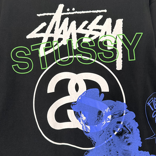 ステューシー長袖 Tシャツスーパーコピー STUSSY グラフィティパターンのダブルSロングスリーブTシャツ