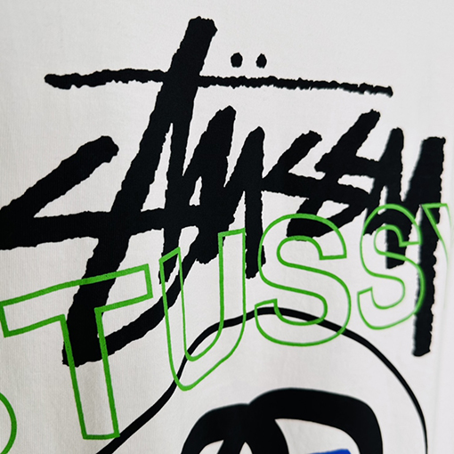 ステューシー長袖 Tシャツスーパーコピー STUSSY グラフィティパターンのダブルSロングスリーブTシャツ