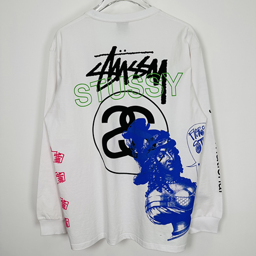 ステューシー長袖 Tシャツスーパーコピー STUSSY グラフィティパターンのダブルSロングスリーブTシャツ