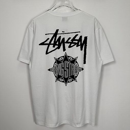 ステューシー半袖 Tシャツ コピーSTUSSY X GANG STARR プリント半袖Tシャツメンズファッション通販